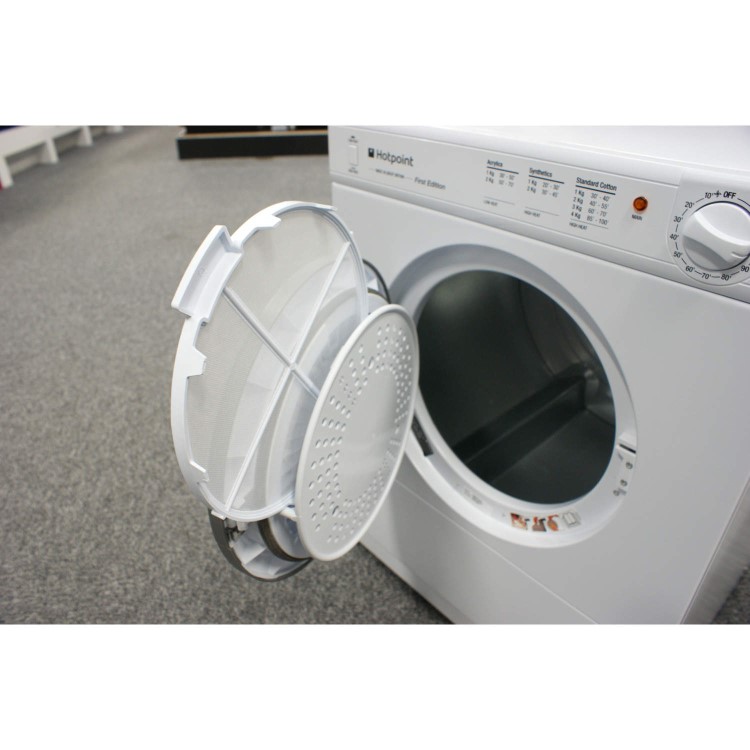 GRADE A1 - Hotpoint V4D01P 4kg Compact Vented Tumble Dryer White