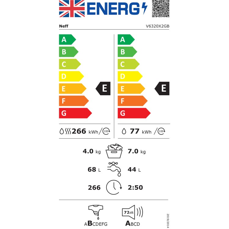 Neff 7kg Wash 4kg Dry Integrated Washer Dryer
