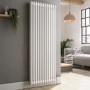 Reggio White Vertical Double Column Traditional Radiator 1500x560mm 4458 BTU - Cast Iron Style