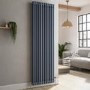 Reggio Anthracite Vertical Double Column Traditional Radiator 1800x560mm 5279 BTU - Cast Iron Style