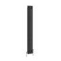 Reggio Midnight Black Vertical Double Column Traditional Radiator 1500x200mm 1486 BTU - Cast Iron Style