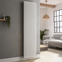 Reggio White Vertical Triple Column Traditional Radiator 1800x470mm 5545 BTU - Cast Iron Style