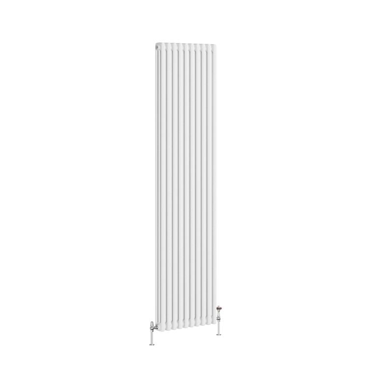 Reggio White Vertical Triple Column Traditional Radiator 1800x470mm 5545 BTU - Cast Iron Style