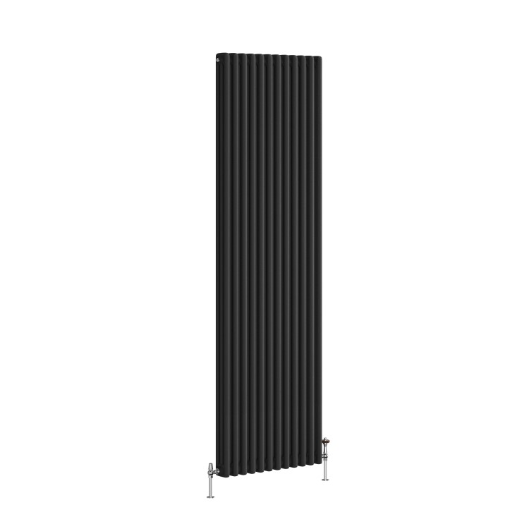 Reggio Midnight Black Vertical Triple Column Traditional Radiator 1800x560mm 6654 BTU - Cast Iron Style