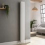 Reggio White Vertical Triple Column Traditional Radiator 1500x200mm 1875 BTU - Cast Iron Style