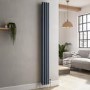 Reggio Anthracite Vertical Triple Column Traditional Radiator 1800x200mm 2218 BTU - Cast Iron Style