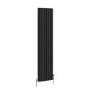 Reggio Midnight Black Vertical Triple Column Traditional Radiator 1500x380mm 3751 BTU - Cast Iron Style