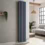 Reggio Anthracite Vertical Triple Column Traditional Radiator 1800x380mm 4436 BTU - Cast Iron Style