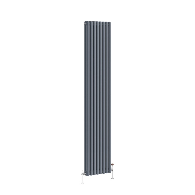 Reggio Anthracite Vertical Triple Column Traditional Radiator 1800x380mm 4436 BTU - Cast Iron Style