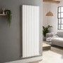 Sorrento White Vertical Oval Designer Radiator 1600x590mm Double Panel 5585 BTU