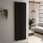 Sorrento Midnight Black Vertical Oval Designer Radiator 1800x590mm Double Panel 6229 BTU