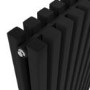 Ravello Midnight Black Vertical Square Designer Radiator 1800x450mm Double Panel 5357 BTU