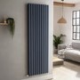 Sorrento Anthracite Vertical Oval Designer Radiator 1800x590mm Double Panel 6229 BTU