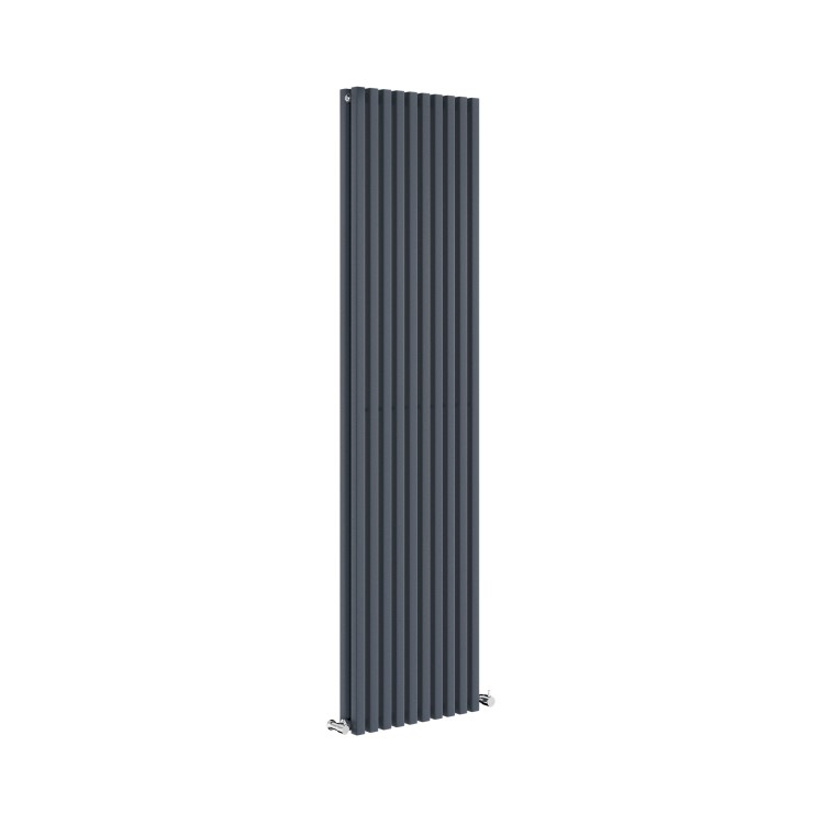 Ravello Anthracite Vertical Square Designer Radiator 1800x450mm Double Panel 5357 BTU