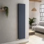 Sorrento Anthracite Vertical Oval Designer Radiator 1600x354mm Double Panel 3351 BTU