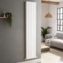 Sorrento White Vertical Oval Designer Radiator 1800x354mm Double Panel 3737 BTU