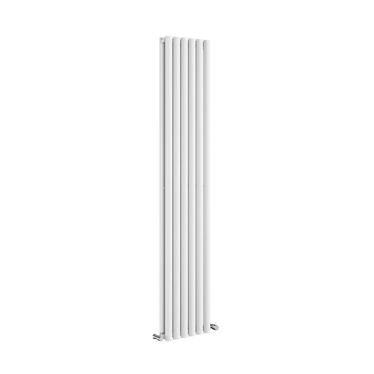 Sorrento White Vertical Oval Designer Radiator 1800x354mm Double Panel 3737 BTU