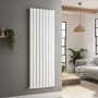 Riace White Vertical Flat Designer Radiator 1600x544mm Double Panel 4916 BTU