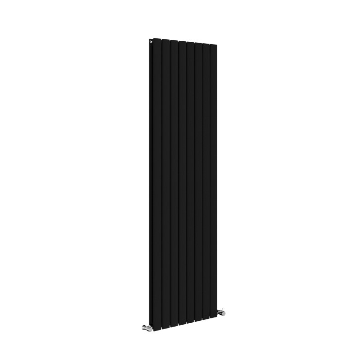 Riace Midnight Black Vertical Flat Designer Radiator 1800x544mm Double Panel 5557 BTU