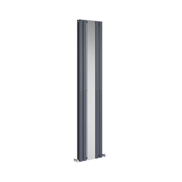 Specchio Anthracite Vertical Flat Mirror Designer Radiator 1800x385mm Double Panel 3541 BTU