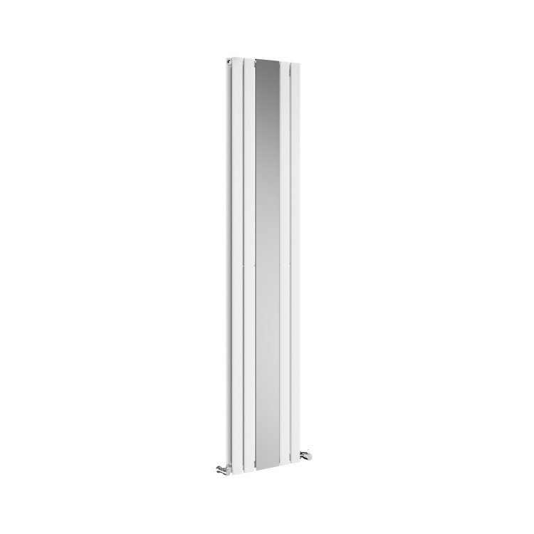 Specchio White Vertical Flat Mirror Designer Radiator 1800x385mm Double Panel 3541 BTU