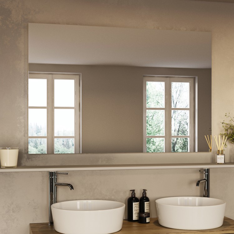 GRADE A1 - Rectangular LED Bathroom Mirror with Bluetooth & Demister 1200 x 800mm - Vela