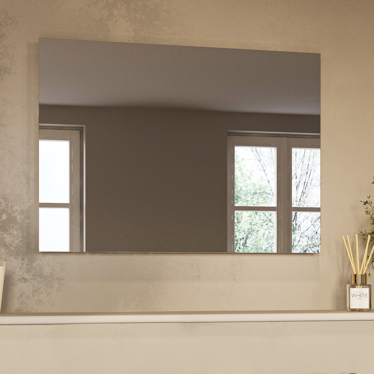 Rectangular Backlit Heated Bathroom Mirror with Lights & Bluetooth Speaker 700 x 500mm - Vela