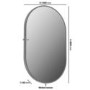 Oval Gunmetal Backlit Heated Bathroom Mirror with Lights 500 x 800mm - Venus