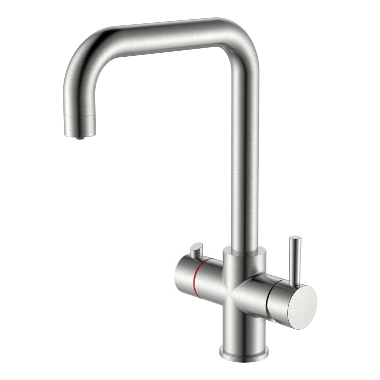 Nickel 3 in 1 Square Spout Boiling Water Tap- Pronto Vesta