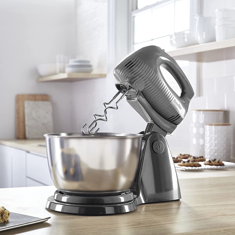 Breville Flow Stand Mixer with Detachable Hand Mixer and 3.5L Bowl in Grey