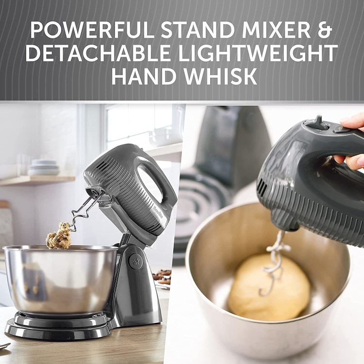 Breville Flow Stand Mixer with Detachable Hand Mixer and 3.5L Bowl in Grey