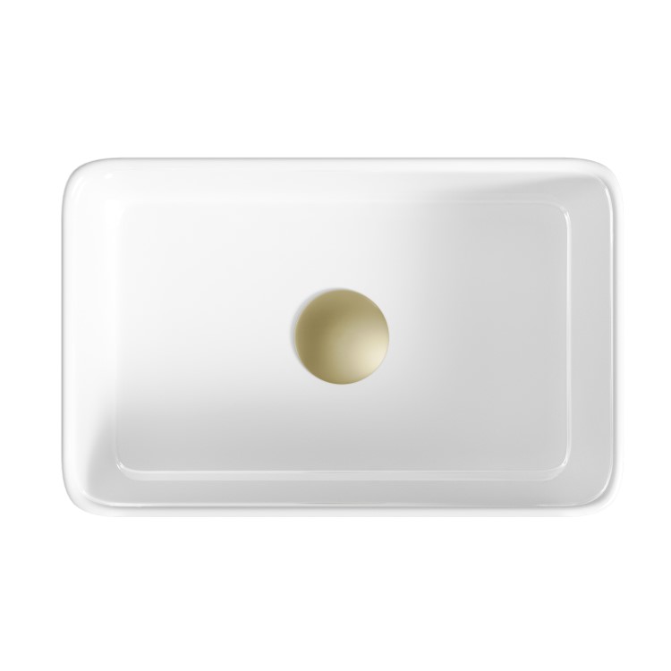 Gloss White Rectangular Countertop Basin 361mm - Vida