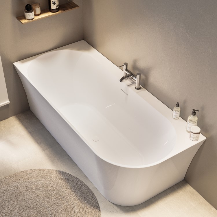 Freestanding Double Ended Left Hand Corner Bath 1700 x 750mm - Vigo