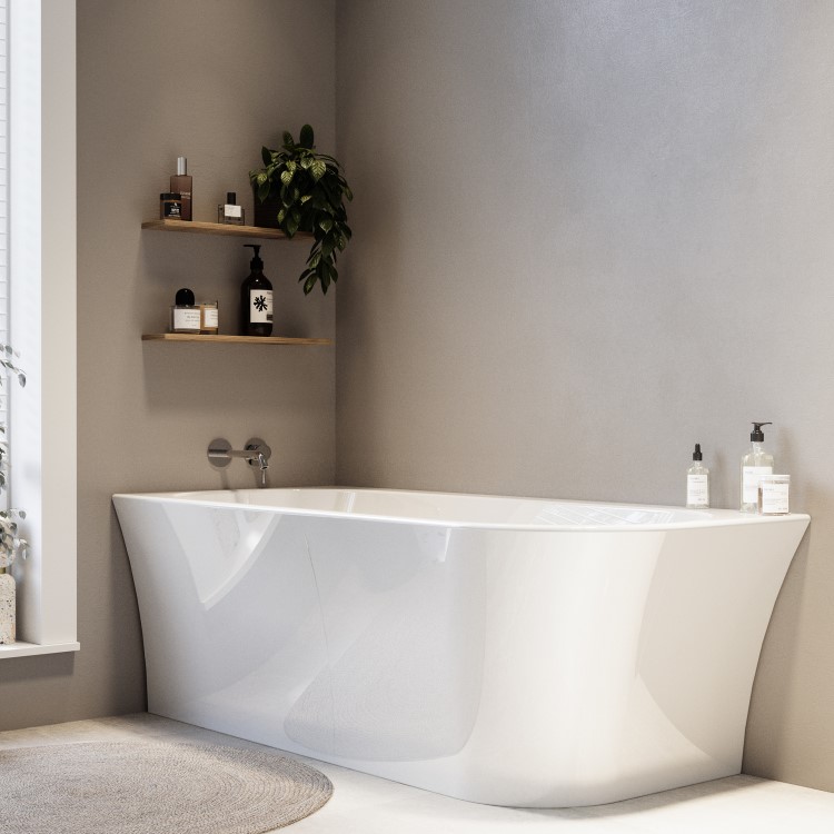 Freestanding Single Ended Left Hand Corner Bath 1700 x 750mm - Vigo