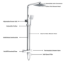 GRADE A1 - Chrome Square Thermostatic Bath Mixer Shower with Square Overhead & Hand Shower- Vira