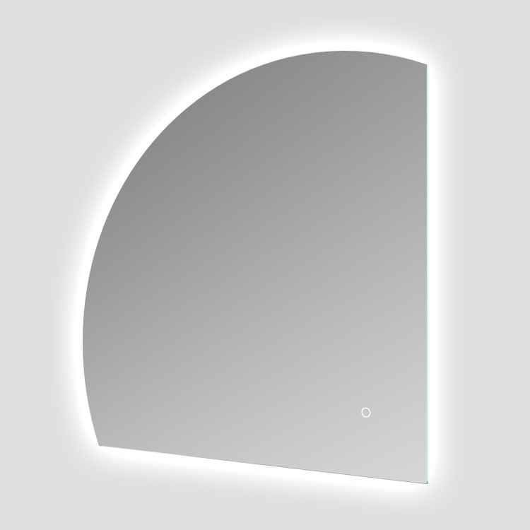 Half Circle Backlit Heated Bathroom Mirror with Lights 800mm – Virgo