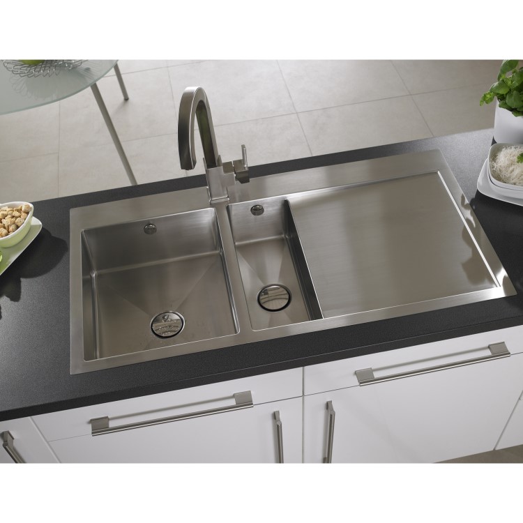 Astracast VN15XBHOMESKR Vantage 1.5 Bowl Premium Steel Right Hand Kitchen Sink