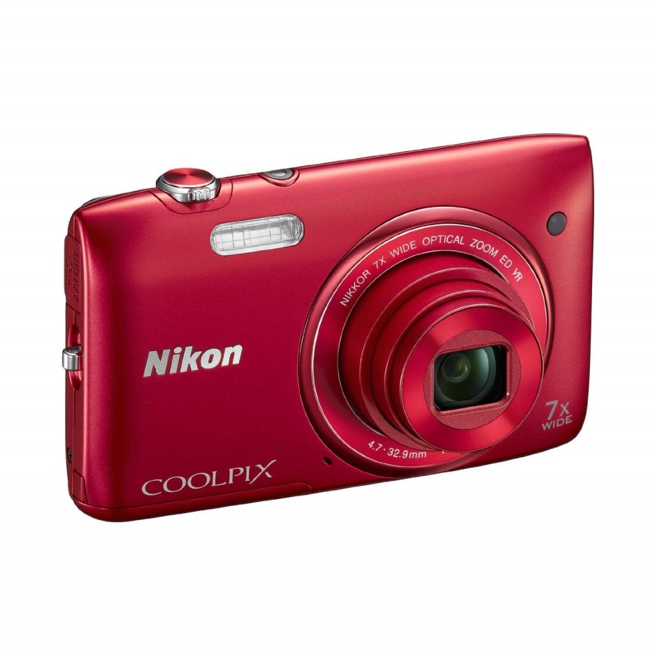 Nikon Coolpix S3500 20.1MP Digital Camera Red VNA292E1 Appliances