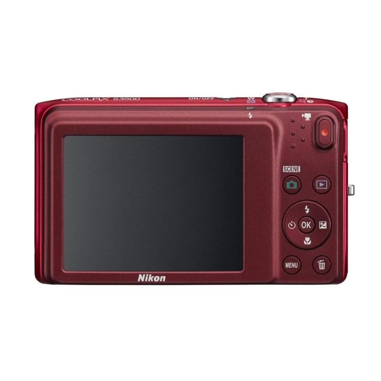 Nikon Coolpix S3500 20.1MP Digital Camera - Red