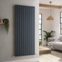 Riace Anthracite Vertical Flat Designer Radiator 1600x680mm Single Panel 4071 BTU