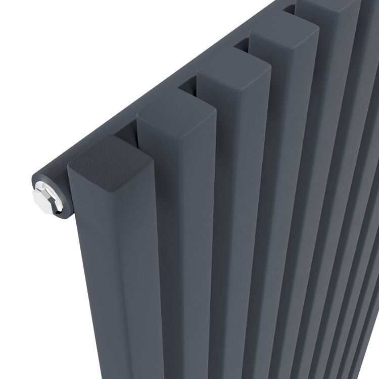 Ravello Anthracite Vertical Square Designer Radiator 1800x450mm Single Panel 3618 BTU