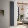 Riace Anthracite Vertical Flat Designer Radiator 1800x272mm Single Panel 1803 BTU