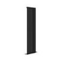 Riace Midnight Black Vertical Flat Designer Radiator 1600x408mm Single Panel 2442 BTU