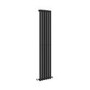 Sorrento Midnight Black Vertical Oval Designer Radiator 1600x354mm Single Panel 2282 BTU