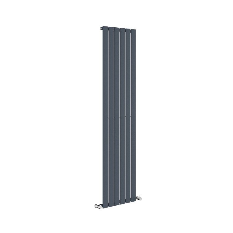 Riace Anthracite Vertical Flat Designer Radiator 1600x408mm Single Panel 2442 BTU