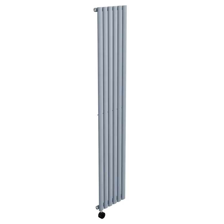 Light Grey Electric Vertical Designer Radiator 2kW with Wi-Fi Thermostat - H1800xW354mm - IPX4 Bathroom Safe