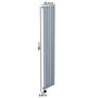 Light Grey Electric Vertical Designer Radiator 2kW with Wi-Fi Thermostat - H1800xW354mm - IPX4 Bathroom Safe