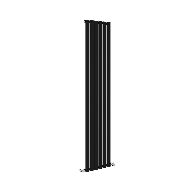 Riace Midnight Black Vertical Flat Designer Radiator 1800x408mm Single Panel 2705 BTU