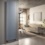 Light Grey Electric Vertical Designer Radiator 2.4kW with Wi-Fi Thermostat - H1800xW472mm - IPX4 Bathroom Safe