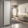 White Electric Vertical Designer Radiator 2.4kW with Wi-Fi Thermostat - H1800xW472mm - IPX4 Bathroom Safe